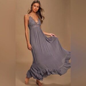 Free people one adella maxi slip boho dress